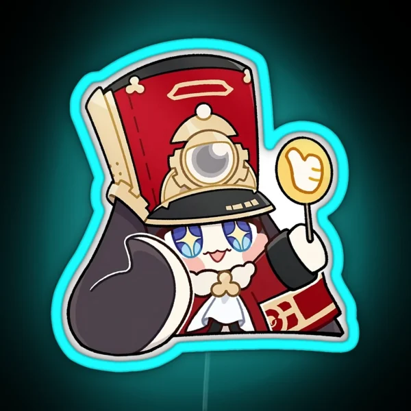 Pom Pom Chibi Thumbs Up Honkai Star Rail RGB Neon Sign
