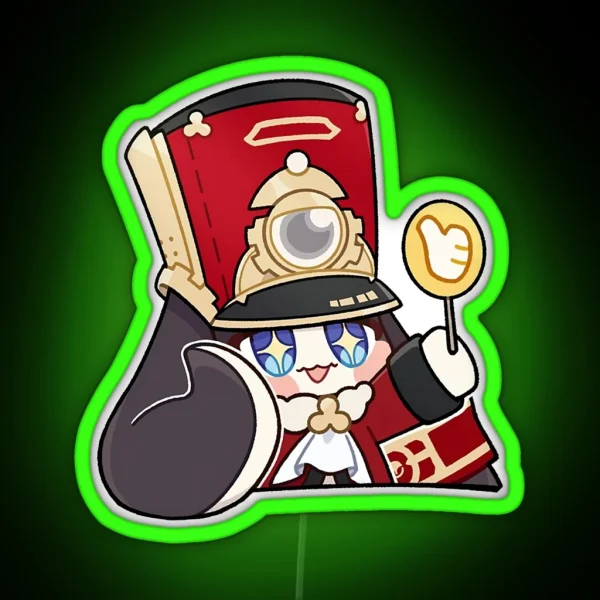 Pom Pom Chibi Thumbs Up Honkai Star Rail RGB Neon Sign