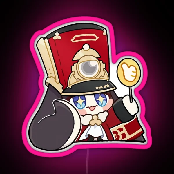 Pom Pom Chibi Thumbs Up Honkai Star Rail RGB Neon Sign