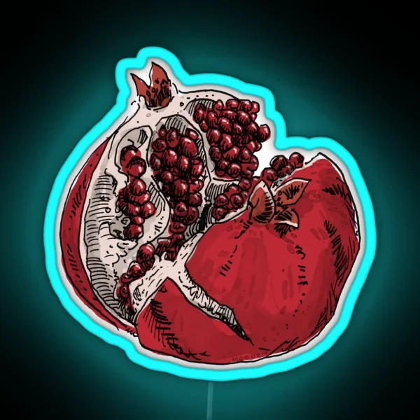 Pomegranate Drawing RGB Neon Sign