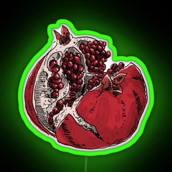 Pomegranate Drawing RGB Neon Sign