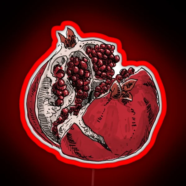 Pomegranate Drawing RGB Neon Sign
