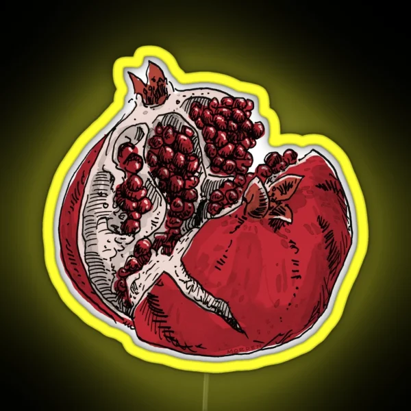 Pomegranate Drawing RGB Neon Sign