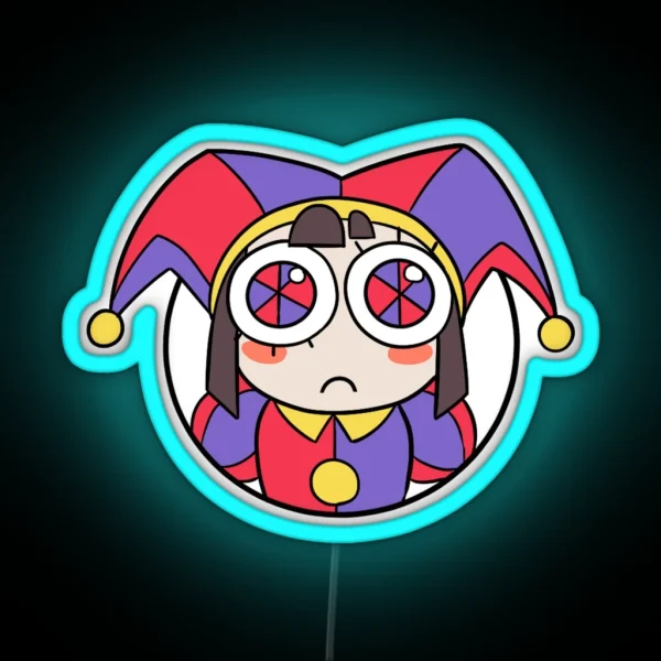 Pomni Head Icon Led Led The Amazing Digital Circus RGB Neon Sign