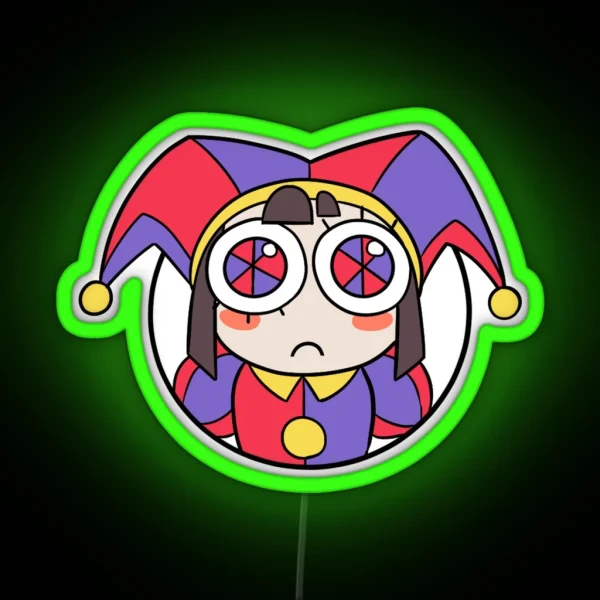 Pomni Head Icon Led Led The Amazing Digital Circus RGB Neon Sign