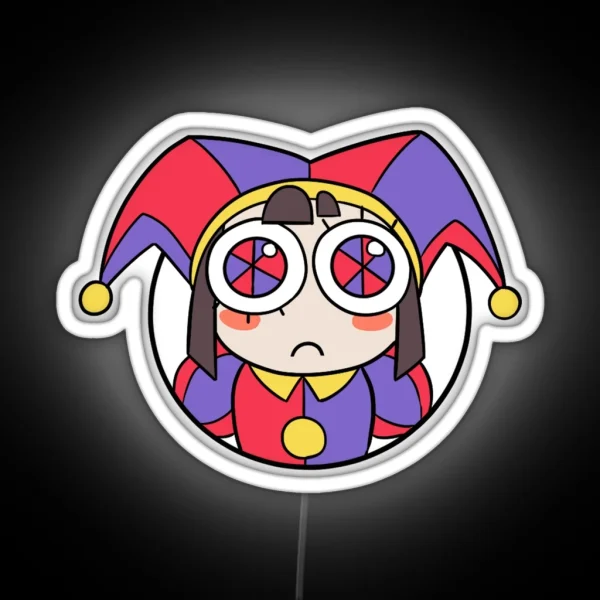 Pomni Head Icon Led Led The Amazing Digital Circus RGB Neon Sign