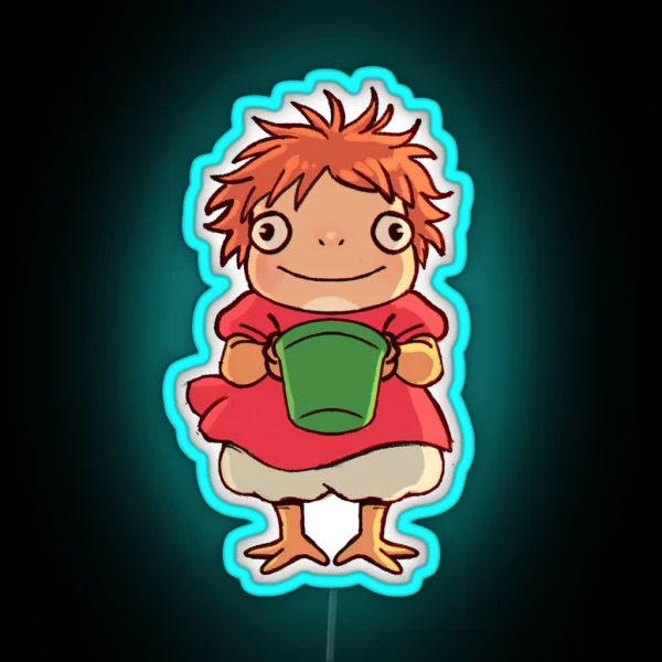 Ponyo Ghibli Studio RGB Neon Sign