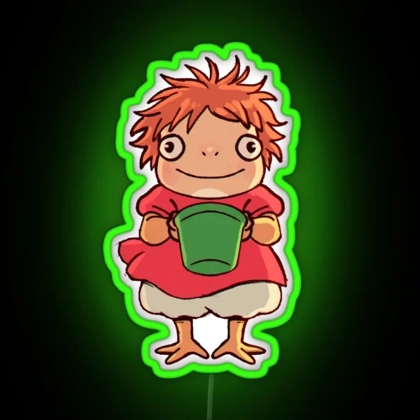 Ponyo Ghibli Studio RGB Neon Sign