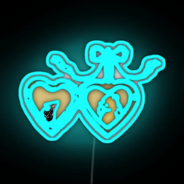 Pooh And Piglet Locket Design RGB Neon Sign