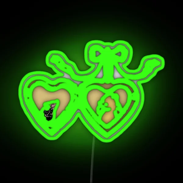 Pooh And Piglet Locket Design RGB Neon Sign