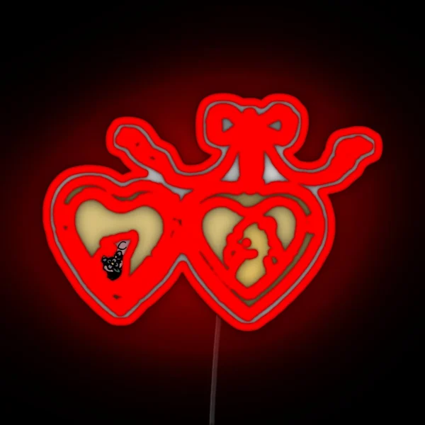 Pooh And Piglet Locket Design RGB Neon Sign