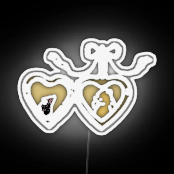 Pooh And Piglet Locket Design RGB Neon Sign