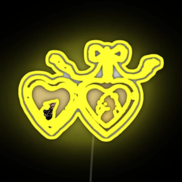 Pooh And Piglet Locket Design RGB Neon Sign