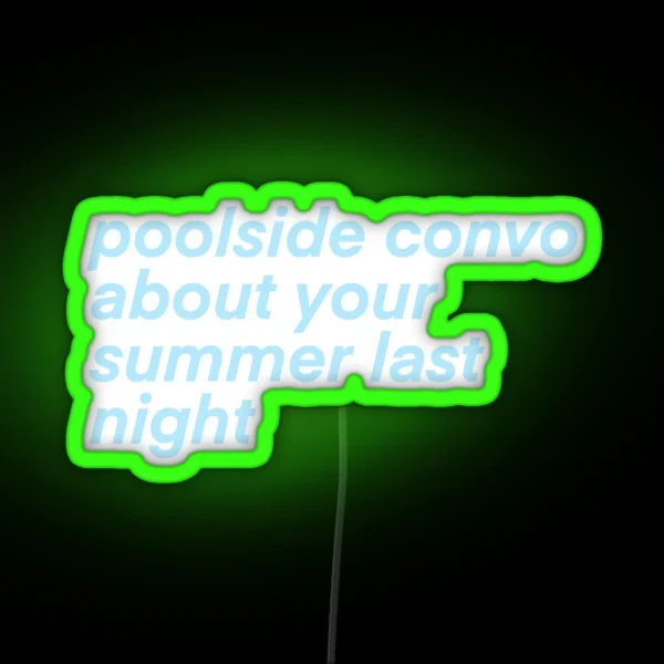 Poolside Convo Frank Ocean Self Control Lyrics RGB Neon Sign