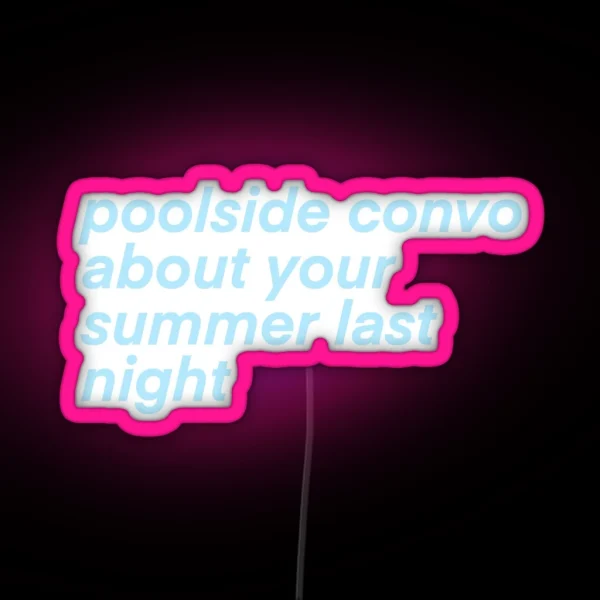 Poolside Convo Frank Ocean Self Control Lyrics RGB Neon Sign