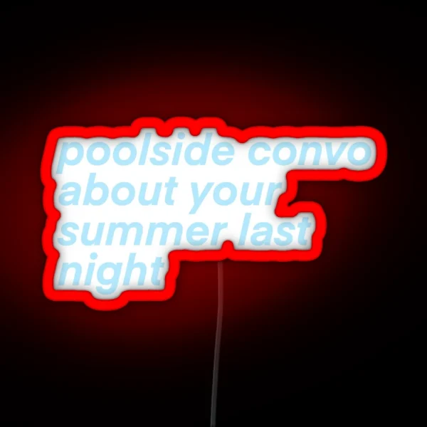 Poolside Convo Frank Ocean Self Control Lyrics RGB Neon Sign