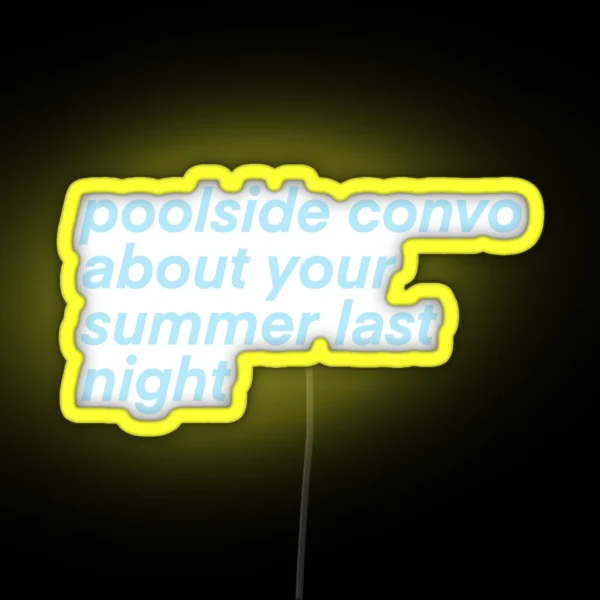 Poolside Convo Frank Ocean Self Control Lyrics RGB Neon Sign