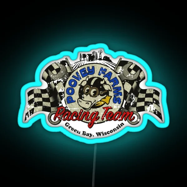 Poovey Farms Racing Team RGB Neon Sign
