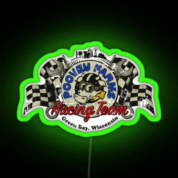 Poovey Farms Racing Team RGB Neon Sign
