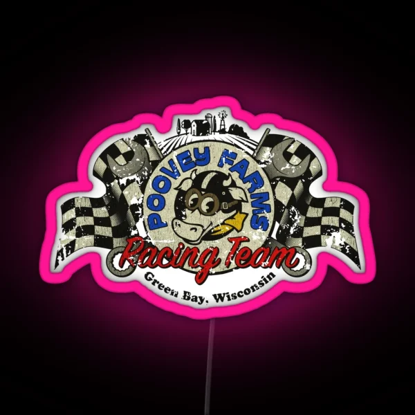 Poovey Farms Racing Team RGB Neon Sign