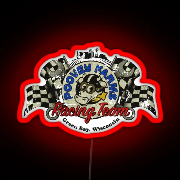 Poovey Farms Racing Team RGB Neon Sign