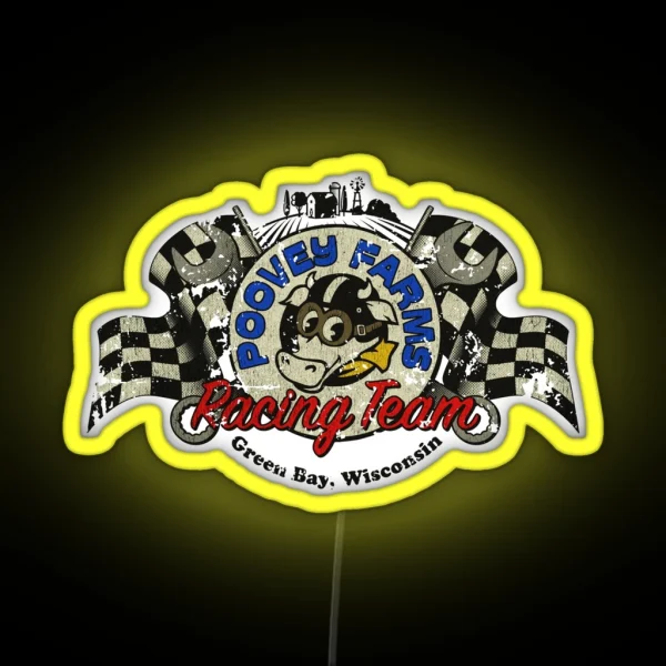 Poovey Farms Racing Team RGB Neon Sign