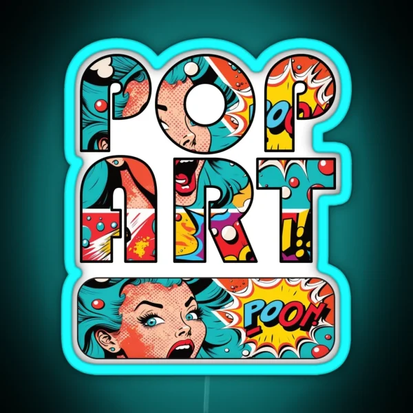 Pop Art Image In Text RGB Neon Sign