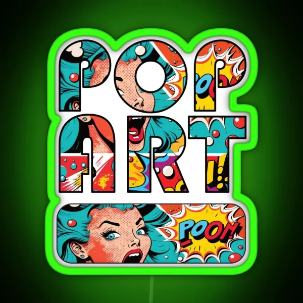 Pop Art Image In Text RGB Neon Sign