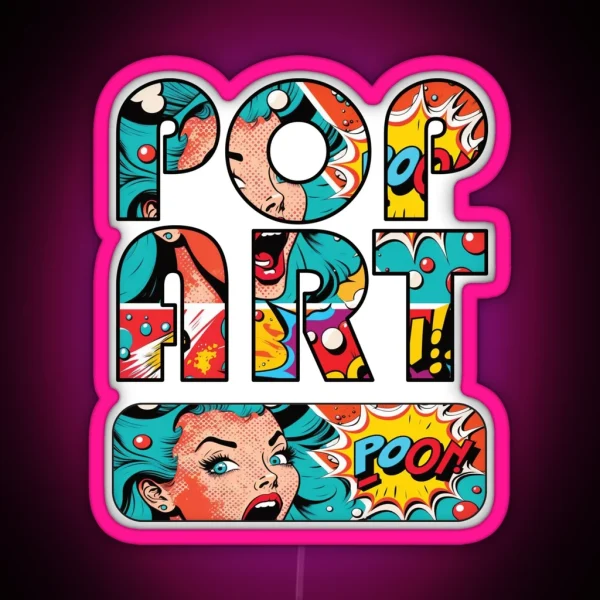 Pop Art Image In Text RGB Neon Sign