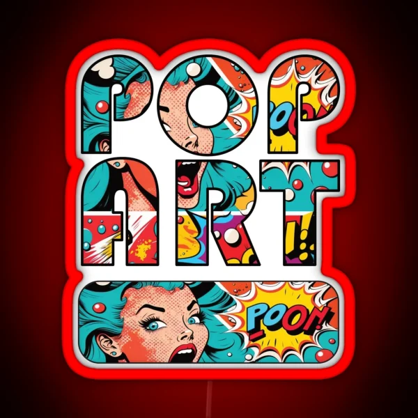 Pop Art Image In Text RGB Neon Sign