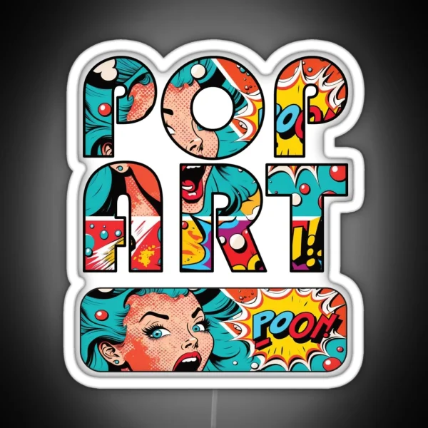 Pop Art Image In Text RGB Neon Sign