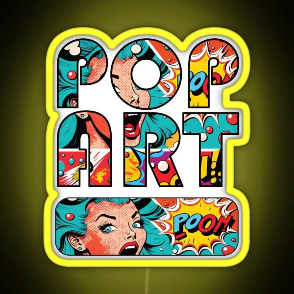 Pop Art Image In Text RGB Neon Sign