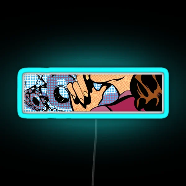 Pop Art Pin Up Girl In The Car Shop Wall RGB Neon Sign