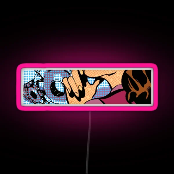 Pop Art Pin Up Girl In The Car Shop Wall RGB Neon Sign