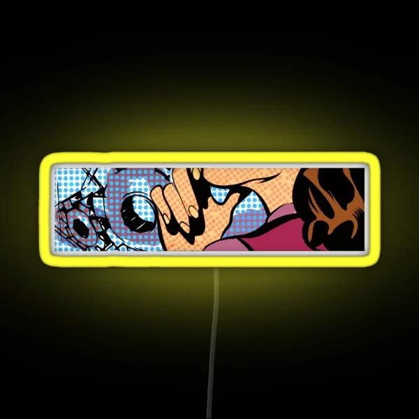 Pop Art Pin Up Girl In The Car Shop Wall RGB Neon Sign
