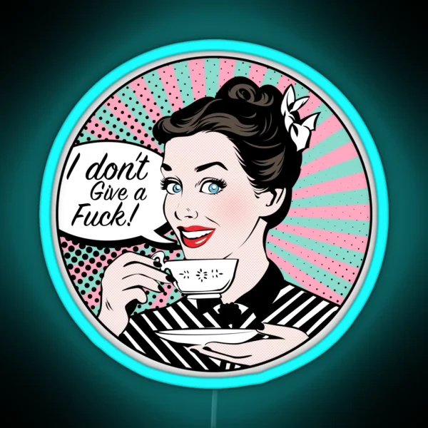 Pop Art Retro Woman IDGAF Feminist Led RGB Neon Sign