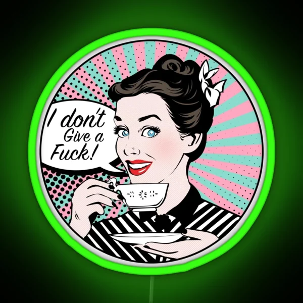 Pop Art Retro Woman IDGAF Feminist Led RGB Neon Sign