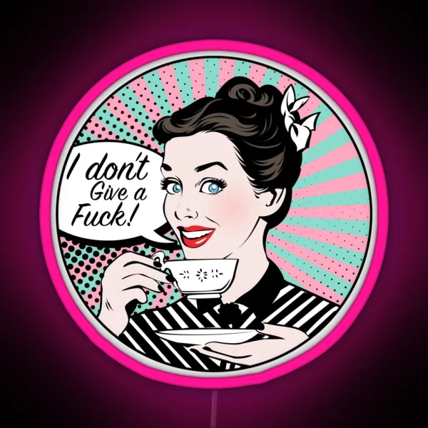 Pop Art Retro Woman IDGAF Feminist Led RGB Neon Sign