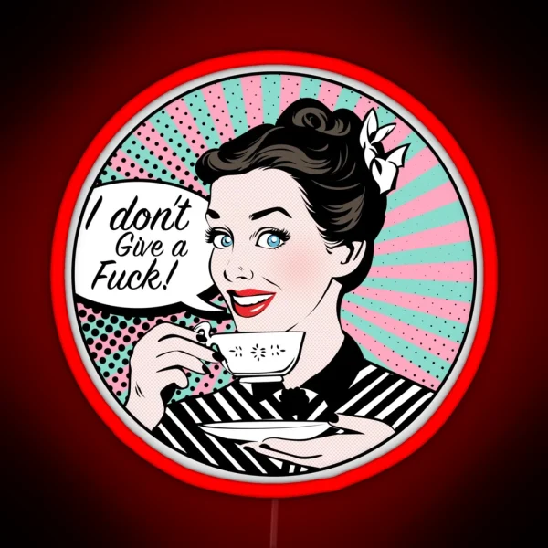 Pop Art Retro Woman IDGAF Feminist Led RGB Neon Sign