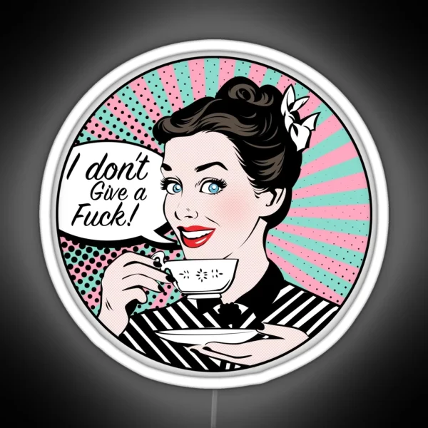 Pop Art Retro Woman IDGAF Feminist Led RGB Neon Sign