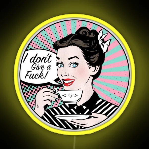 Pop Art Retro Woman IDGAF Feminist Led RGB Neon Sign