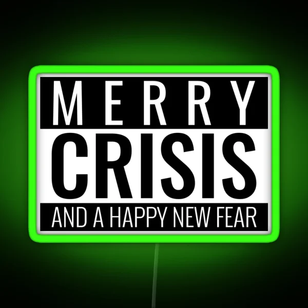 Pop Art Style Black And White Logo Anti Christmas Quote RGB Neon Sign