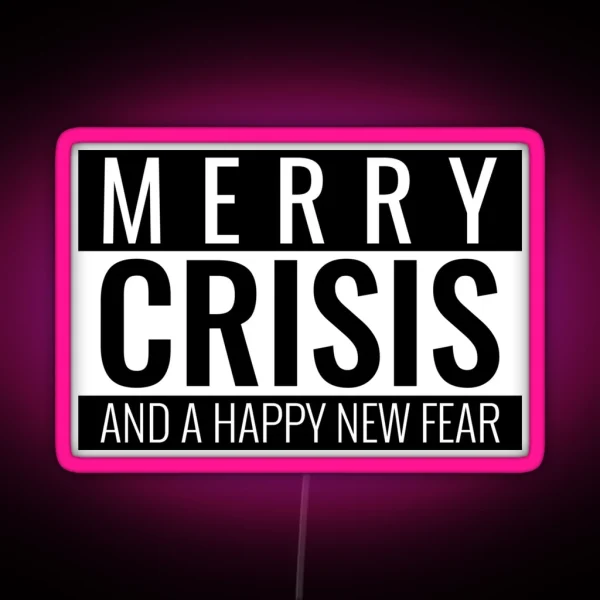 Pop Art Style Black And White Logo Anti Christmas Quote RGB Neon Sign