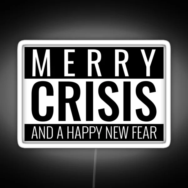 Pop Art Style Black And White Logo Anti Christmas Quote RGB Neon Sign