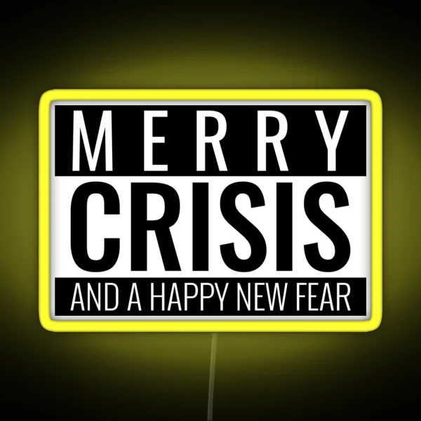 Pop Art Style Black And White Logo Anti Christmas Quote RGB Neon Sign