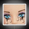 RGB Neon Sign Featuring A Doll Crying Bright Blue Tears