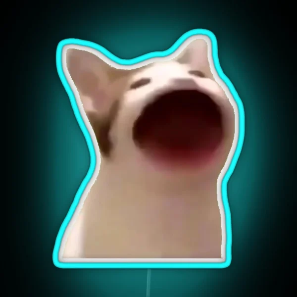 Popping Cat RGB Neon Sign
