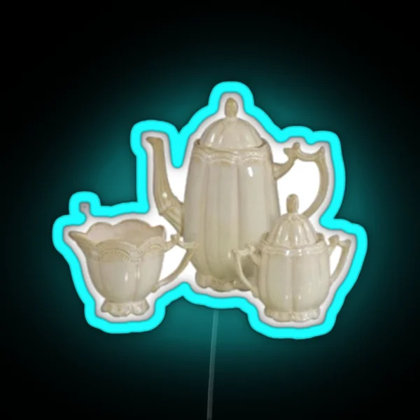 Porcelain Tea Set RGB Neon Sign
