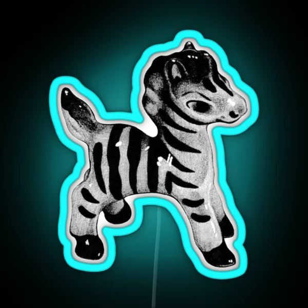 Porcelain Zebra Sketch RGB Neon Sign