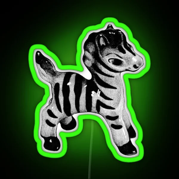 Porcelain Zebra Sketch RGB Neon Sign